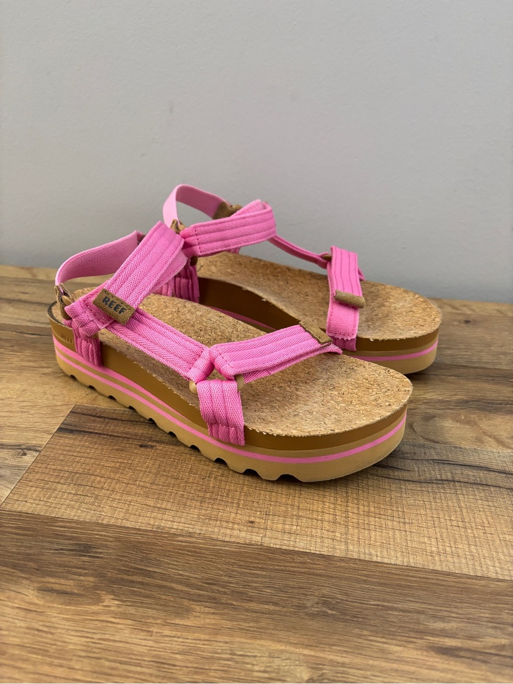 Reef Cushion Rem Hi Slingback Platform Sandals Pink Beach Resort